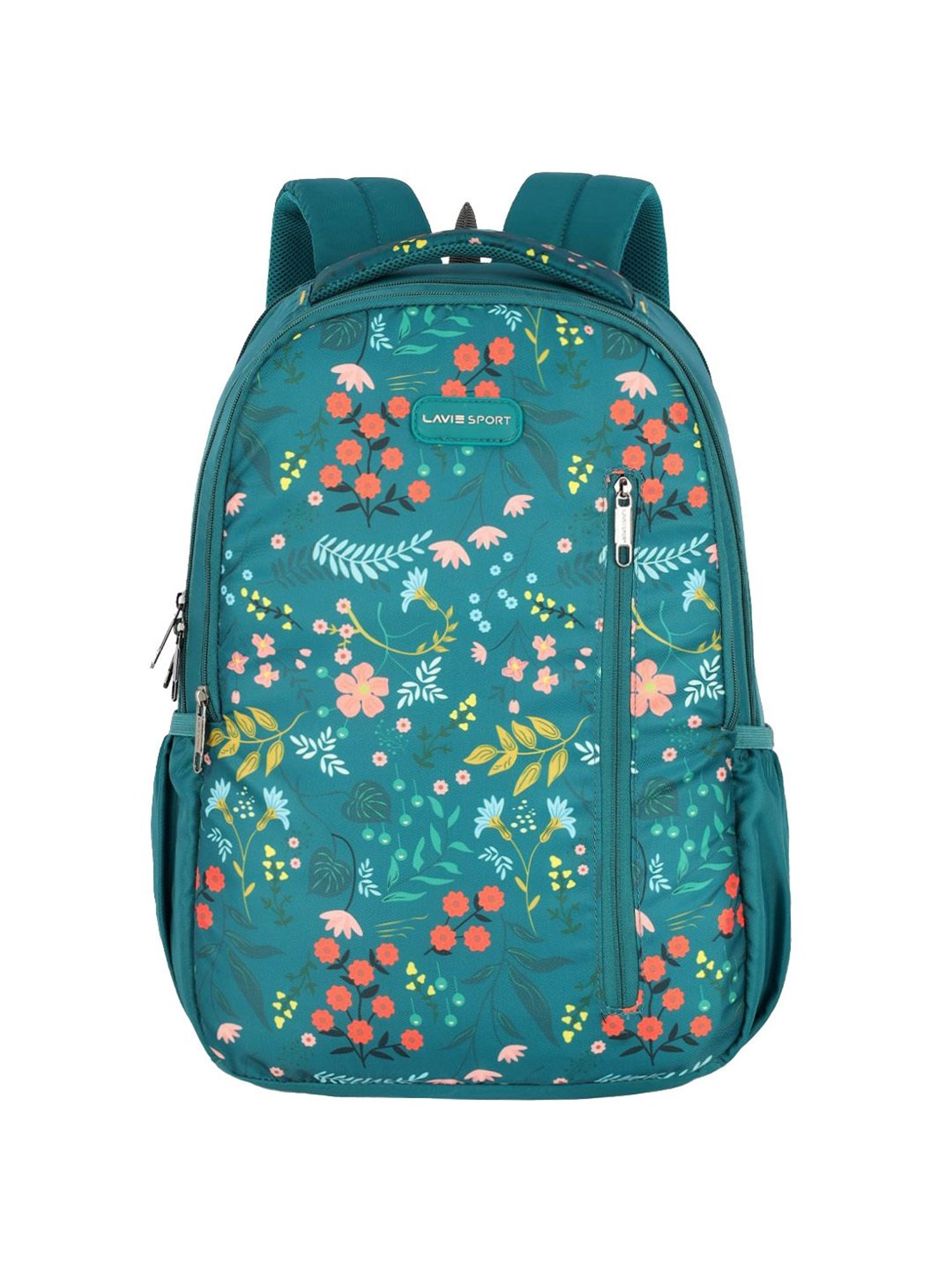 Lavie Sport Radiant 26L Floral Printed School Backpack for Girls (Teal)