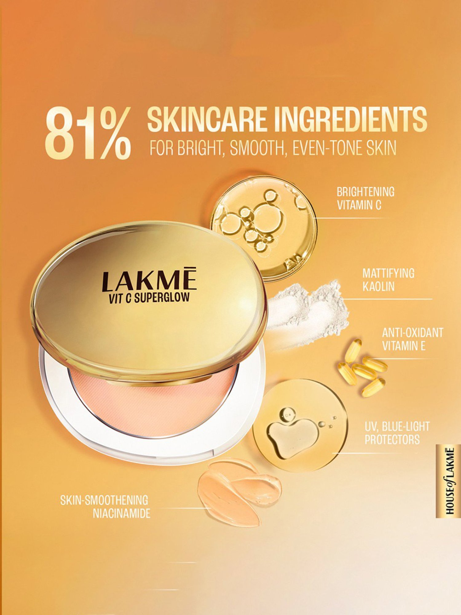 Lakme Vit C Superglow Compact Beige 24 - 8 gm