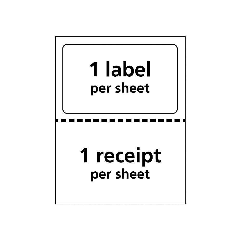 Avery; Bulk Shipping Labels with Paper Receipt - Permanent Adhesive - 5 1/16" Width x 7 5/8" Length - Rectangle - La