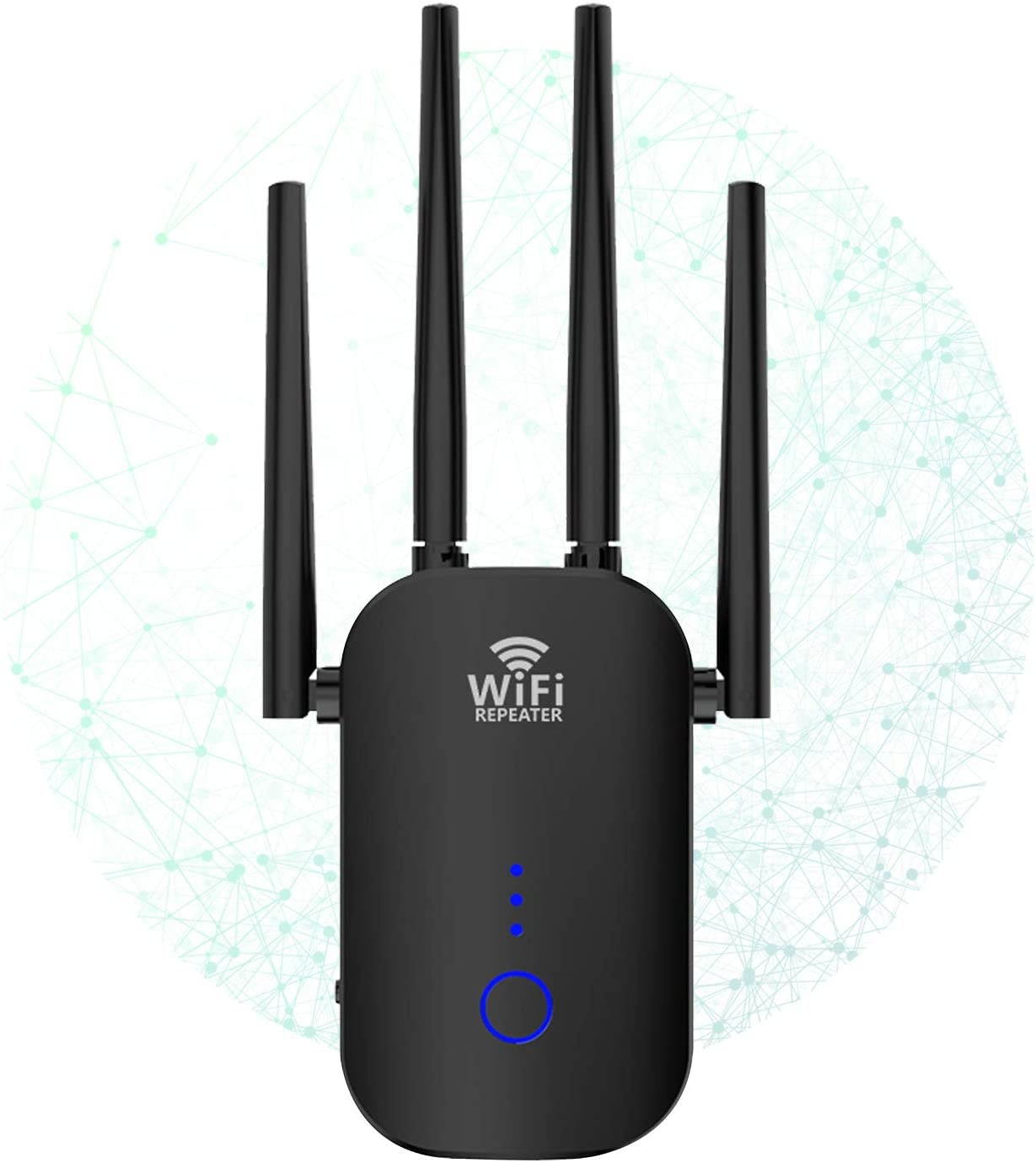 WiFi Booster 1200Mbps WiFi Extender 5GHz &2.4 Covers 1500Sq.ft Wireless WiFi Range Repeater for Home WiFi - Router Extender 3 Working Modes
