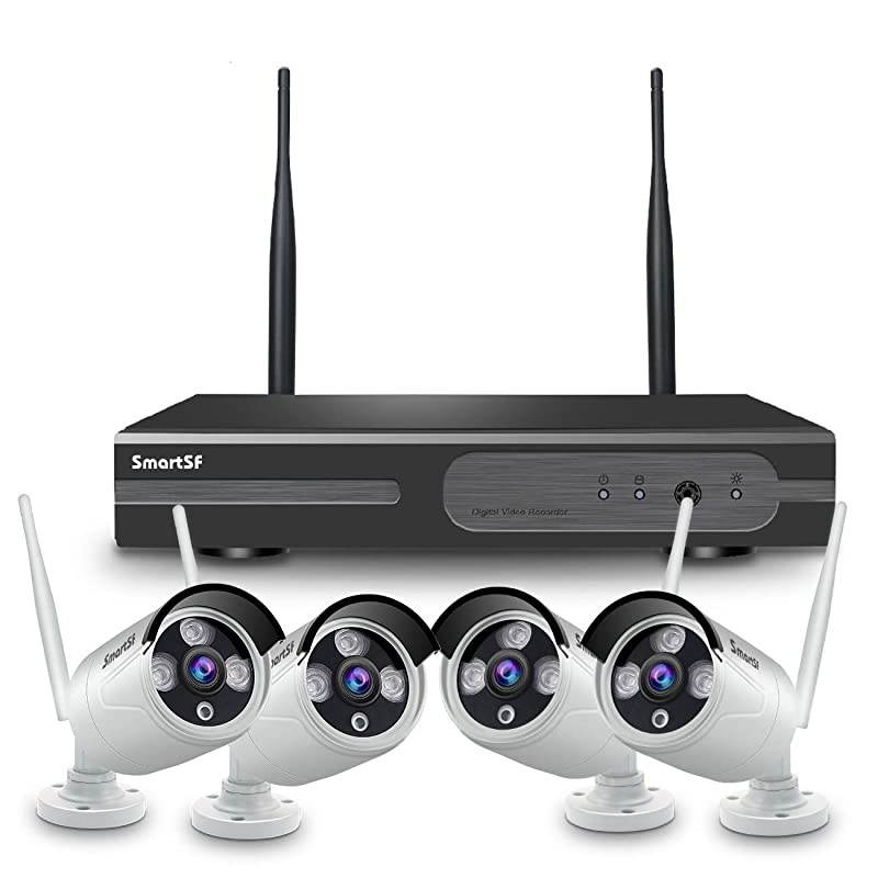 2020 Update  1080P 4CH HD Wireless Security Camera System CCTV Surveillance Systems2MP Weatherproof IP Cameras65ft Night VisionP2PMotion DetectionNO HDDSupport Both Wired and Wireless