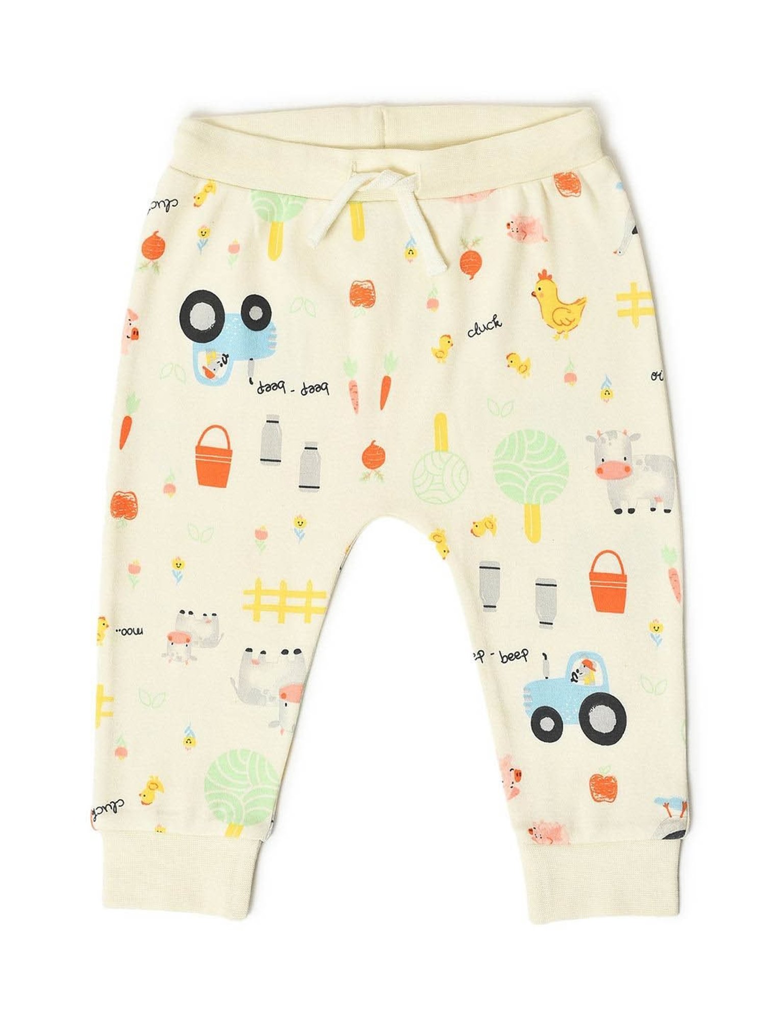 MiArcus Kids Cream Printed Sweatshirt with Pyjamas