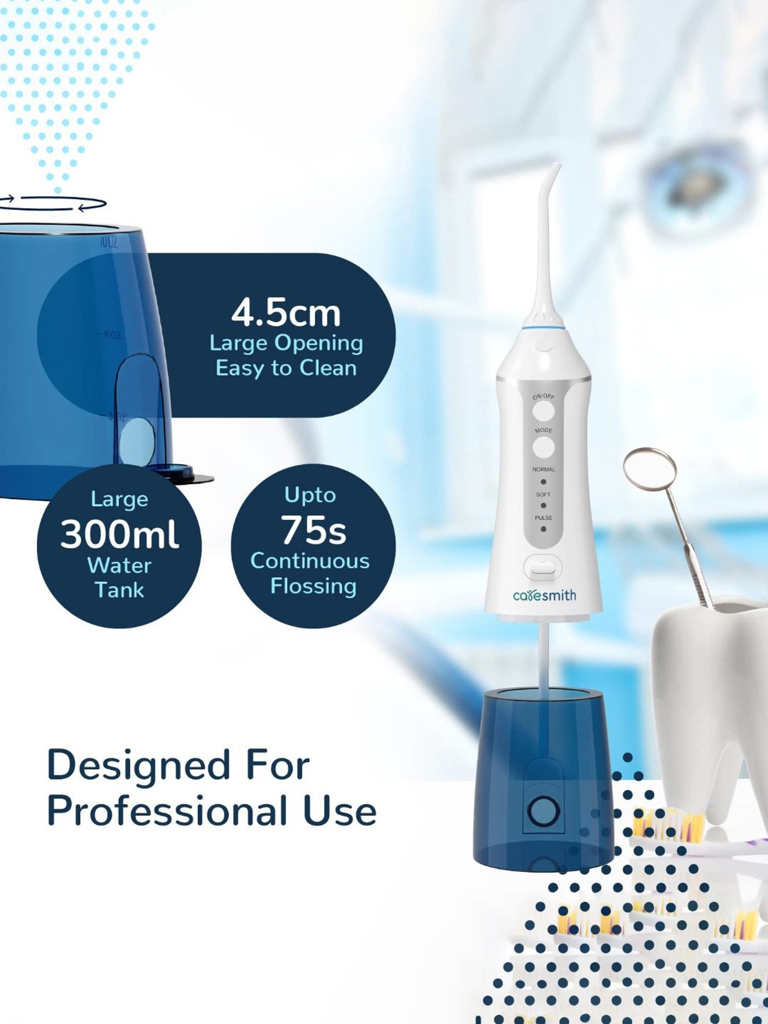 Caresmith FC1591 Professional Cordless Oral Flosser (White)