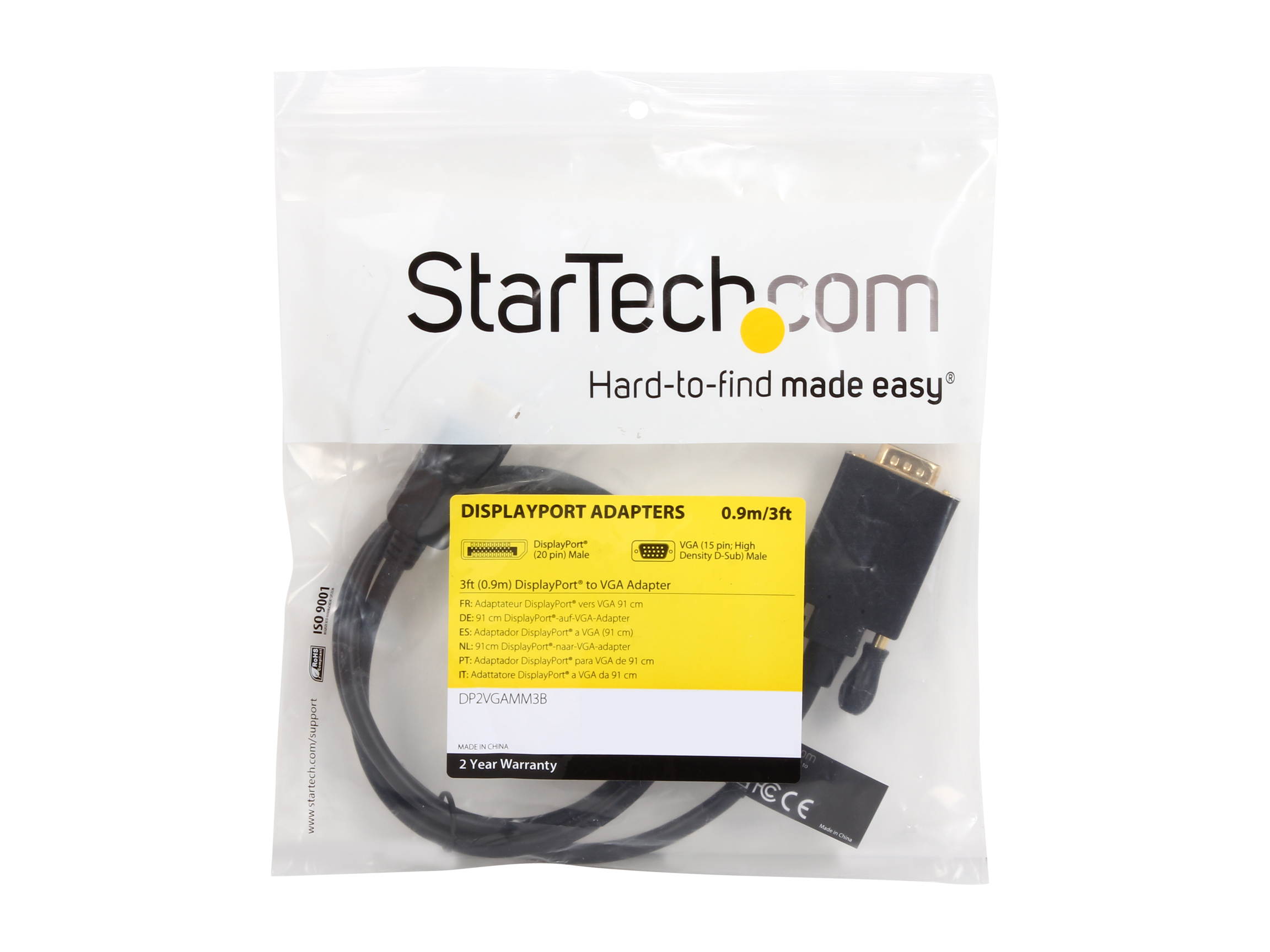 StarTech.com DP2VGAMM15B 15 ft. DisplayPort Cable 1920 x 1200