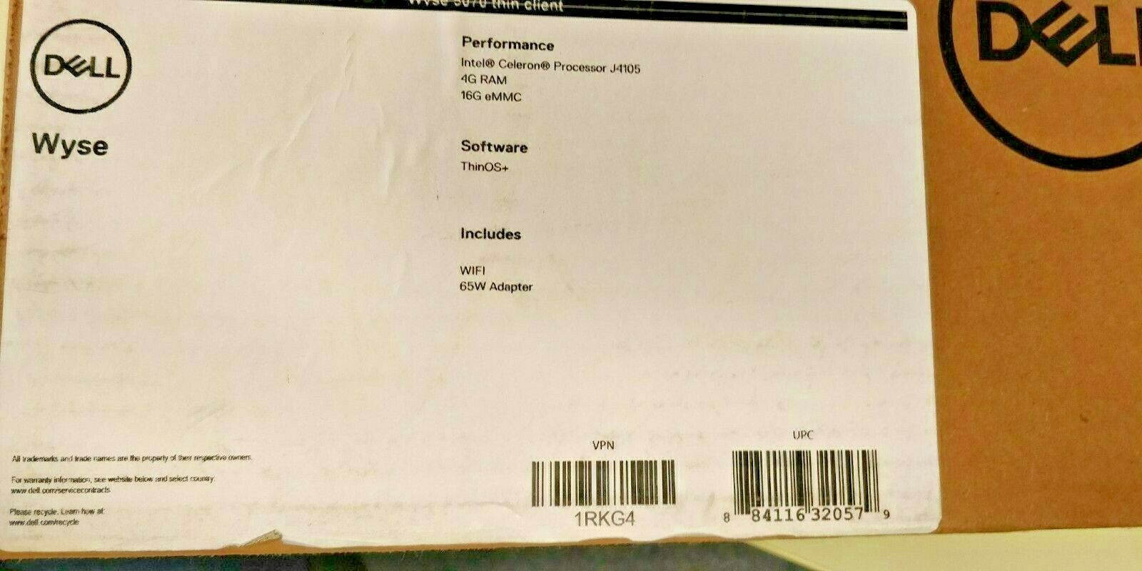 Wyse 1RKG4 5000 5070 Thin ClientIntel Celeron J4105 Quad-core (4 Core) 1.50 GHz