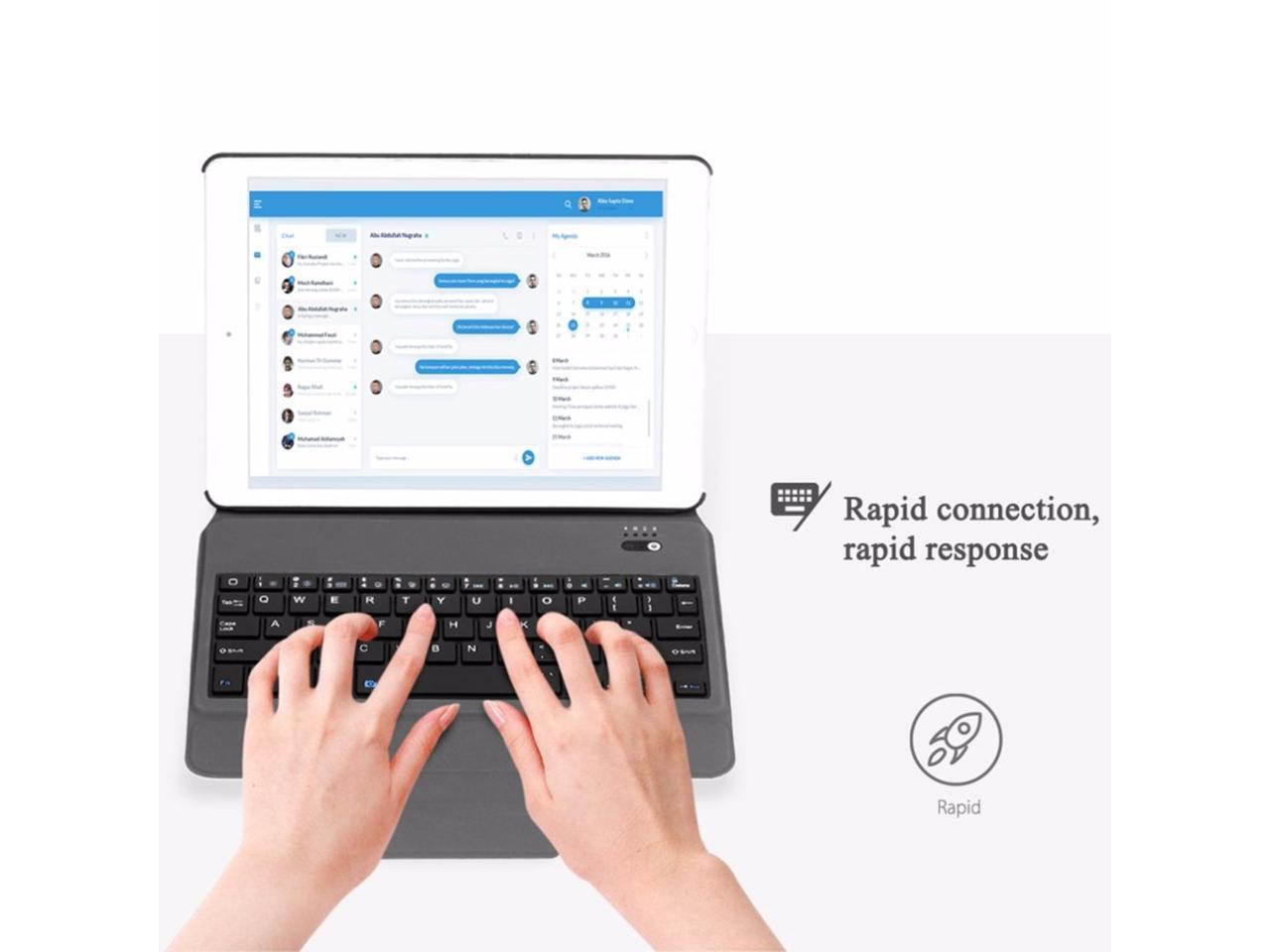 Ultra Thin Wireless Bluetooth Keyboard Case Full Body Protective Keyboard Case Tablet Cover for iPad Air 1/2/Pro 9.7