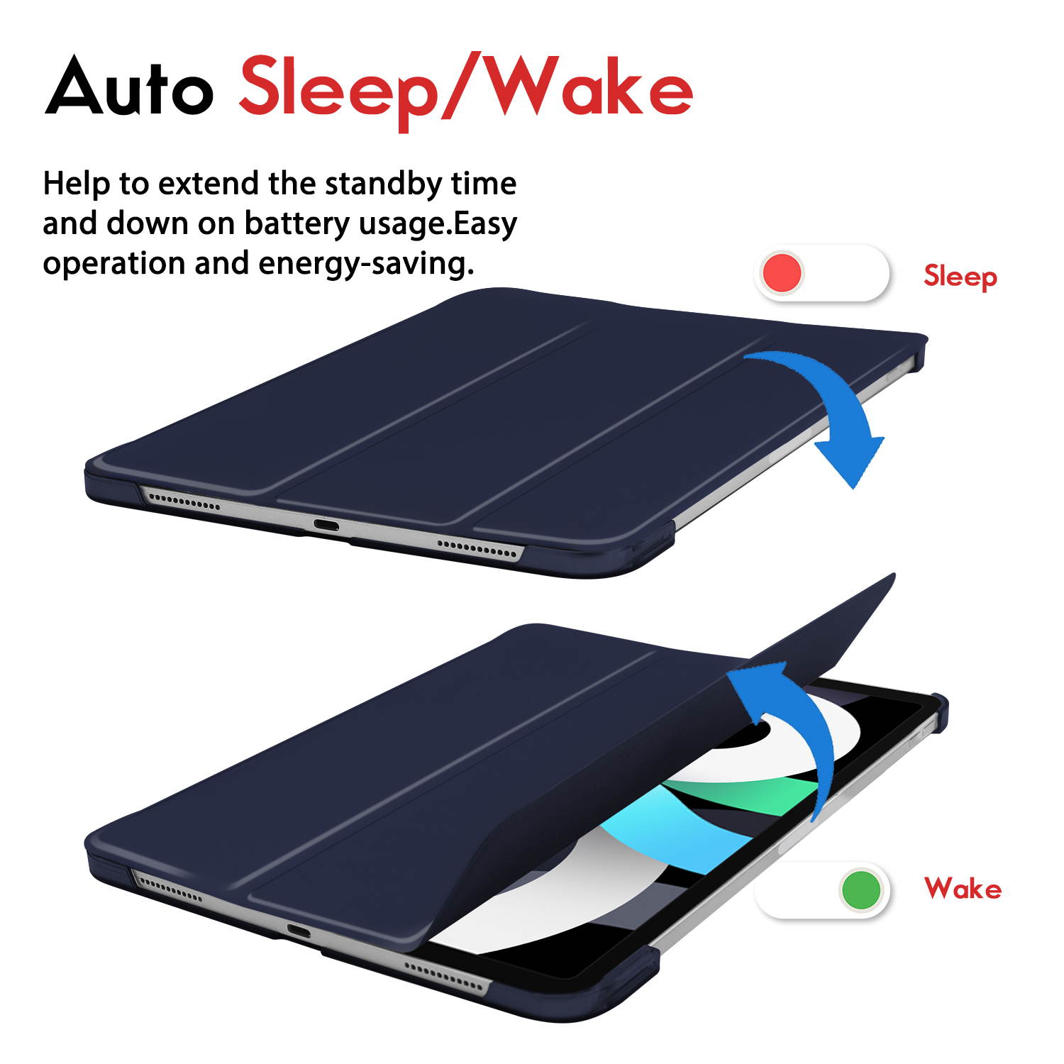 DONWELL For Apple iPad &nbsp;Air&nbsp;4th 10.9&nbsp;inch&nbsp;2020, iPad&nbsp;Pro&nbsp;11&nbsp;inch&nbsp;2018, iPad&nbsp;Pro&nbsp;11&nbsp;inch&nbsp;2020 Leather&nbsp;Case&nbsp;Shockproof Stand&nbsp;Tablet&nbsp;Cover Blue