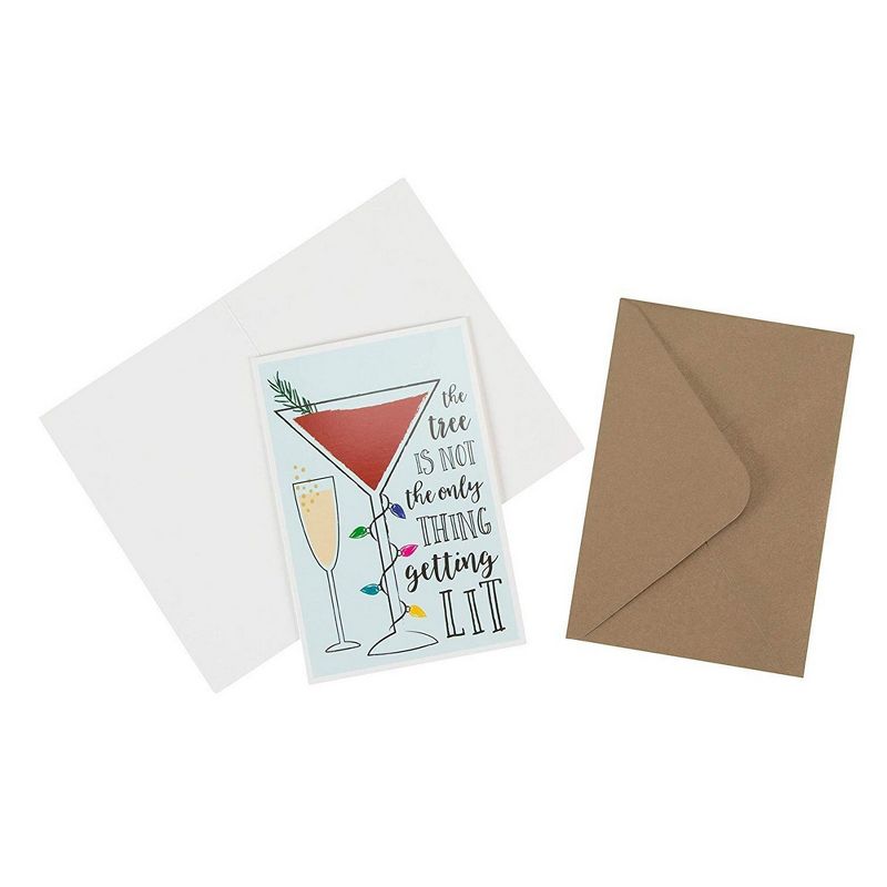 48-Pack Merry Christmas Greeting Cards Bulk Box Set - Holiday Xmas Greeting Cards 6 Drinking Holiday Funny Pun Designs, Assorted Cards Envelopes, 4x6"