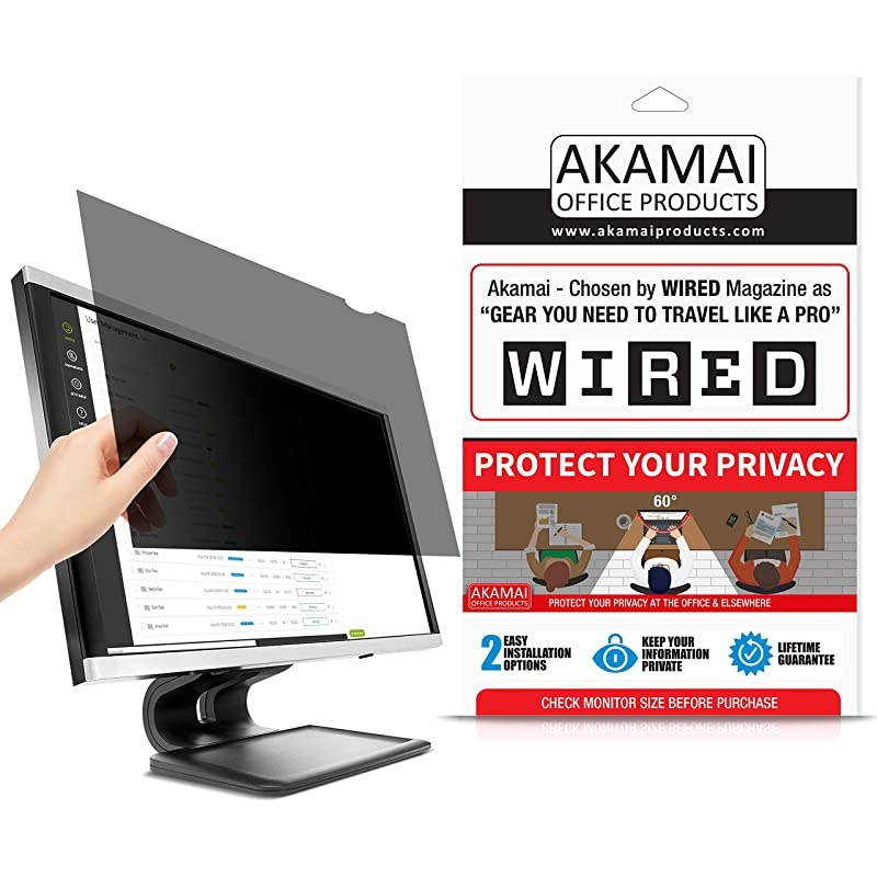 Akamai Computer Privacy Screen 169 Black Security Shield Desktop Monitor Protector UV Blue Light Filter inch Diagonally Measured Black