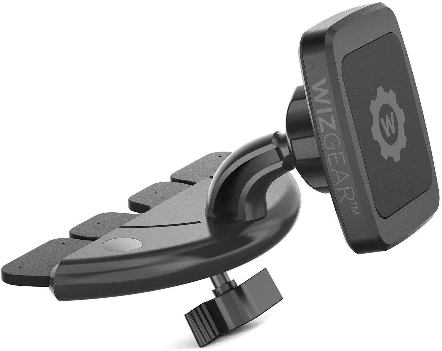 WizGear Rectangular Head Universal CD Slot Magnetic Car Mount Holder, for Cell Phones and Mini Tablets with Fast Swift-Snap Technology
