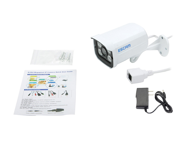 Escam Brick QD300 ONVIF HD 1080P P2P Cloud IR Security IP Camera POE IP66 Waterproof Upgraded Version - 1080P