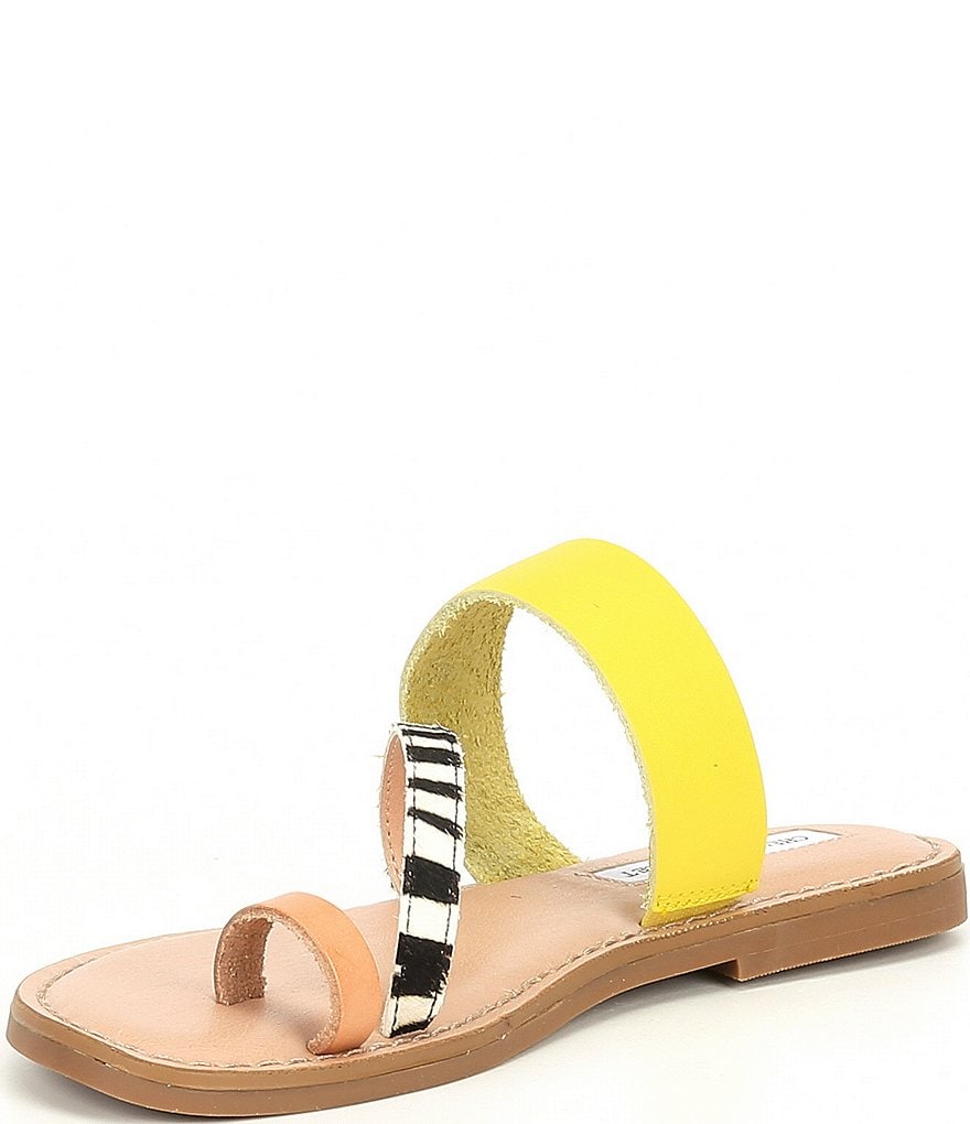 Chelsea & Violet Bling Zebra Haircalf Toe Ring Sandals