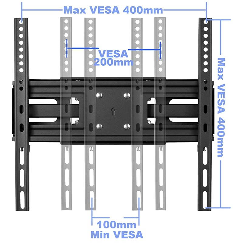 MW340B2 TV Wall Mount Bracket for Most 2765 Inch LED LCD OLED and Plasma Flat Screen TV with Full Motion Tilt Swivel Articulating Dual Arms 14 Extend up to VESA 400x400mm100 LBS WR9