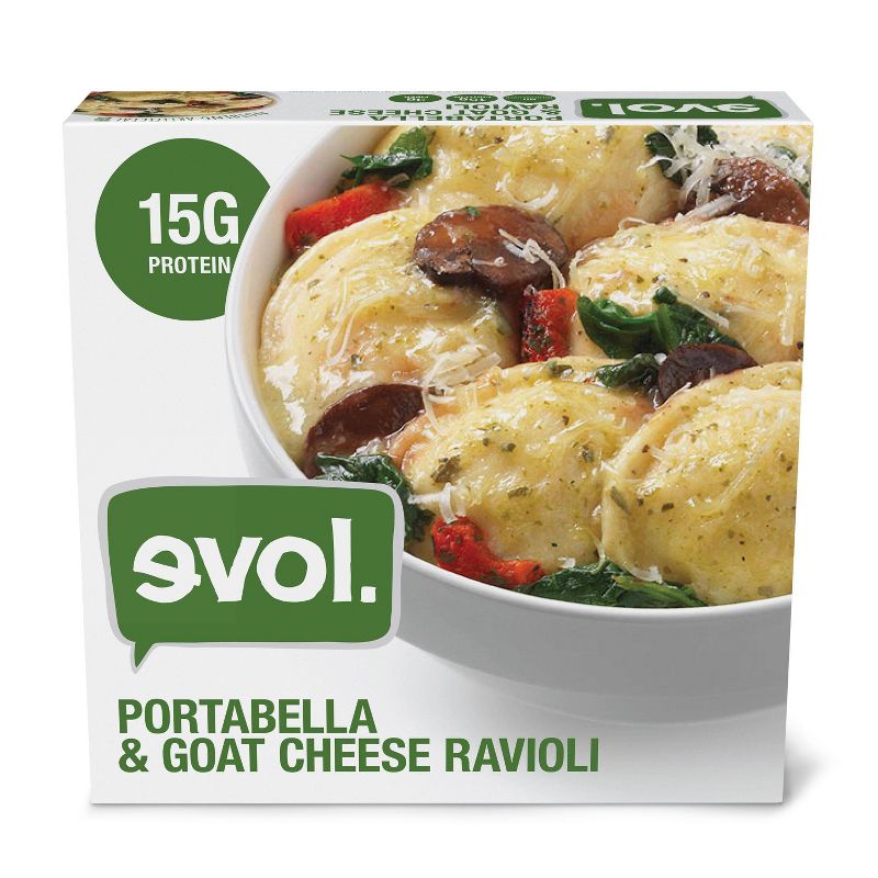 Evol Goat Portabella and Goat Cheese Frozen Ravioli Bowl - 8.75oz