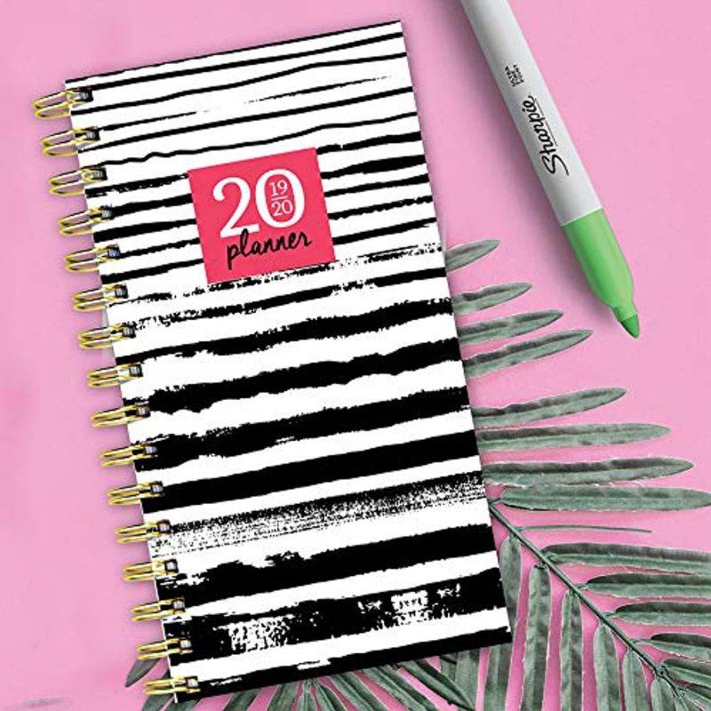 July 2019 - June 2020 Painted Stripes Small Daily Weekly Monthly Planner