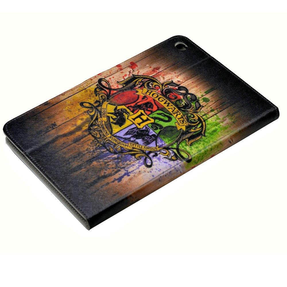 Unique! Hogwarts Art Colorful Paint Splatter Pattern Leather Flip Stand Case Cover for 2015 Apple iPad Mini 4 (4th Generation iPad mini4)