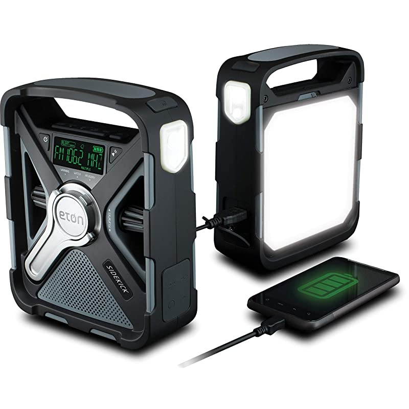 Ultimate Camping AM/FM/NOAA Radio with S.A.M.E Technology, Smartphone Charging, Bluetooth, Giant Ambient Light and Solar Panel, NFRX5SIDEKICK