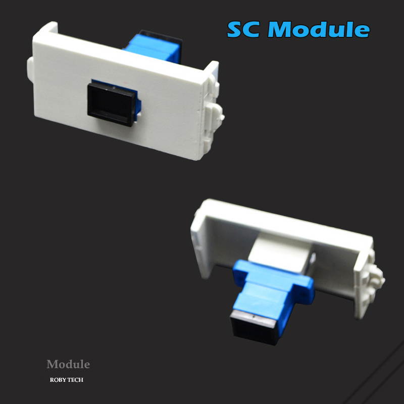 Wall Plate with 2 LC + SC Modules,Fiber Optic Keystone Connectors Jack / Plug  Wall Mount Faceplate Cover