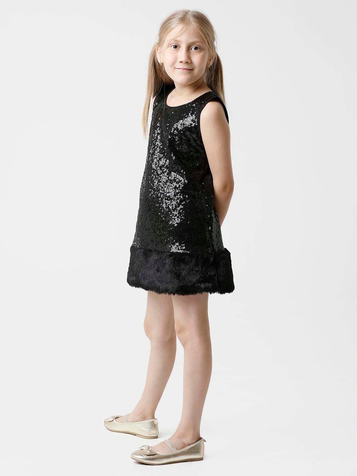 Kate & Oscar Kids Black Embellished Dress