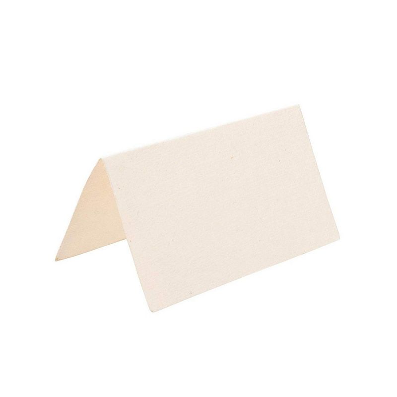 Sustainable Greetings 60-Pack Ivory Handmade Blank Seating Tent Table Number Signs Place Cards, 2 x 3.5 in
