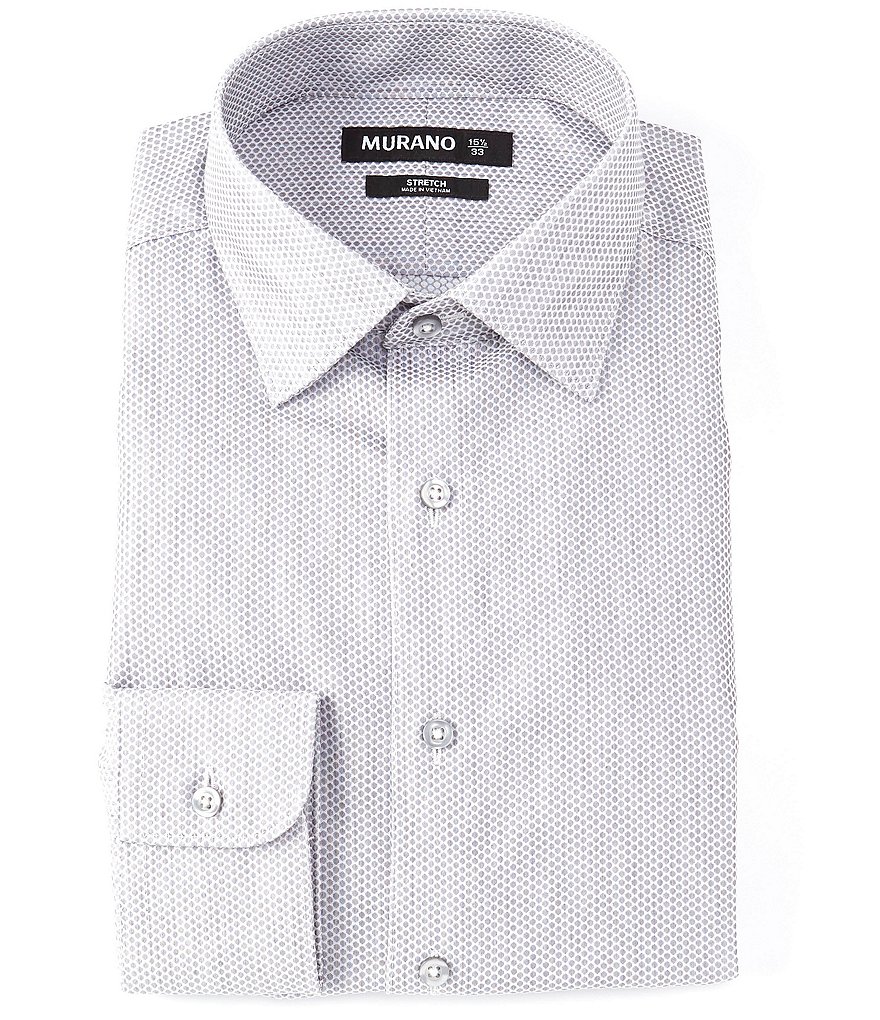 Murano Slim Fit Spread Collar Heather Dot Dobby Dress Shirt