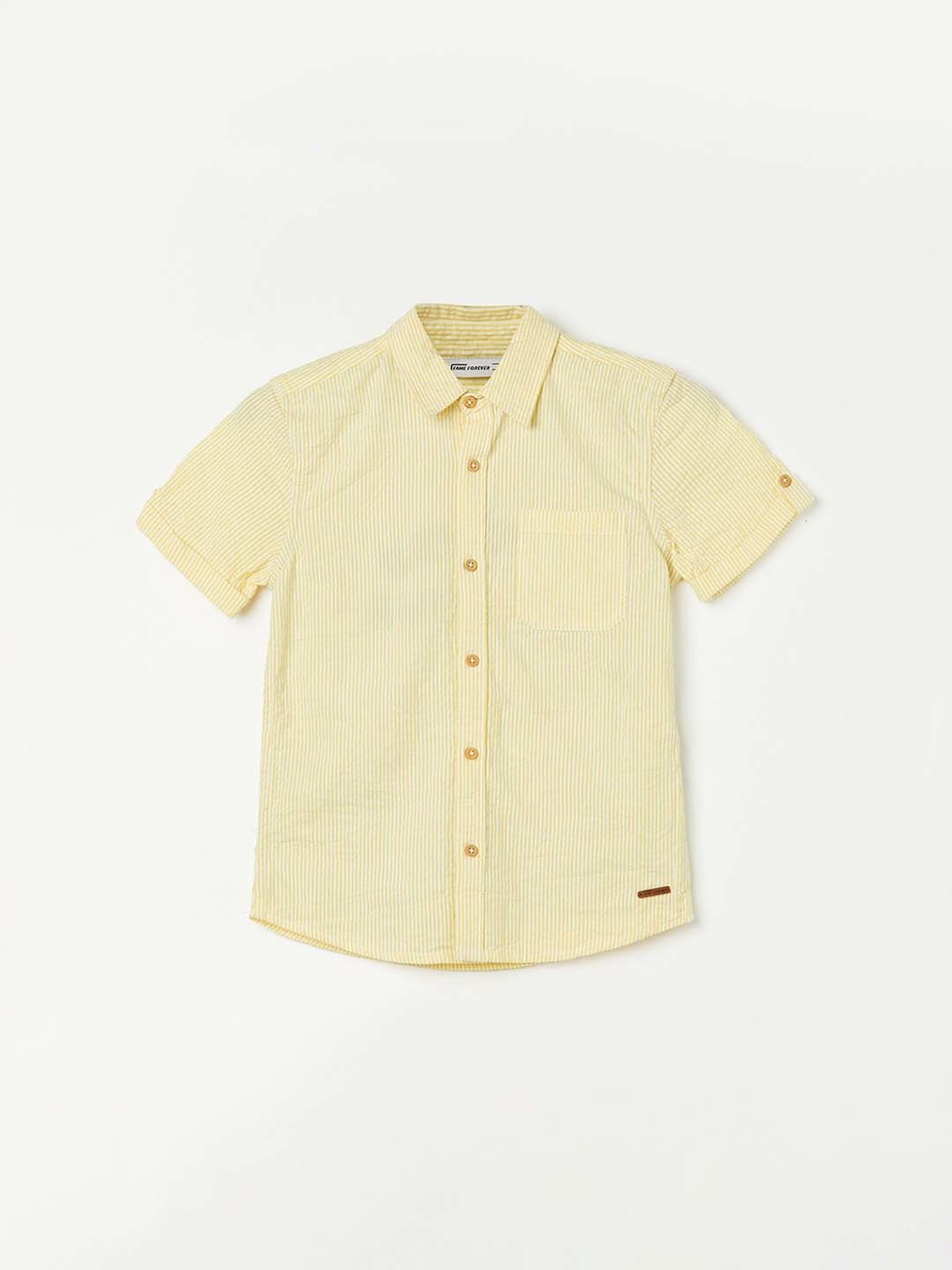 Mothercare Kids Blue Cotton Self Pattern Full Sleeves Shirt