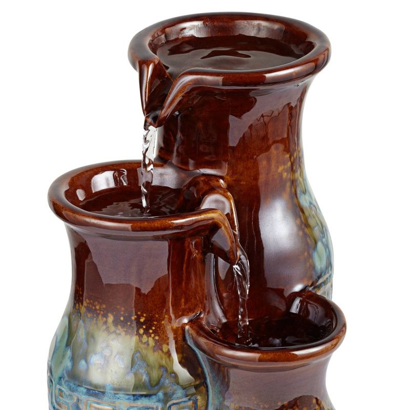 John Timberland Zen Indoor Tabletop Water Fountain 11 1/2" High Mediterranean Jar Cascading for Table Desk Office Home Bedroom