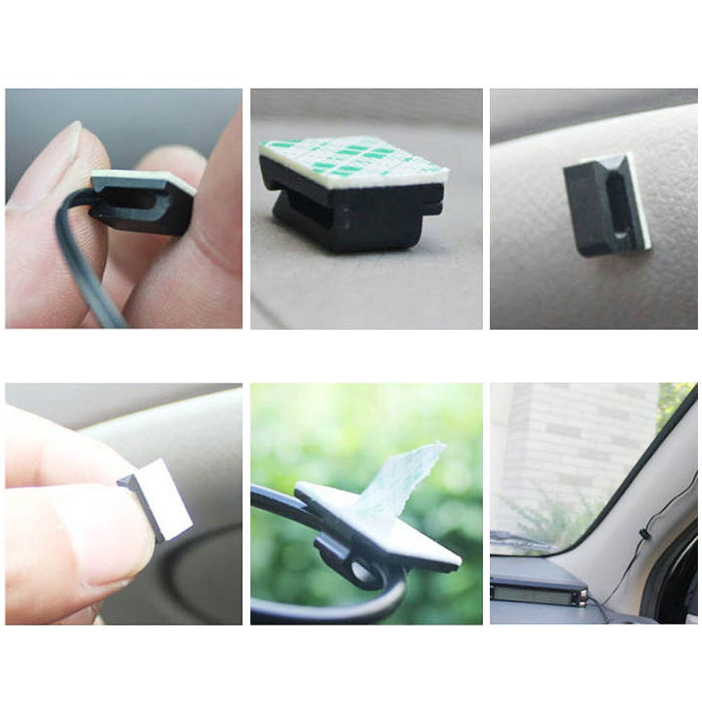 40Pcs Car SUV GPS Data Cable Fixed Clips Self Adhesive Cord Tie