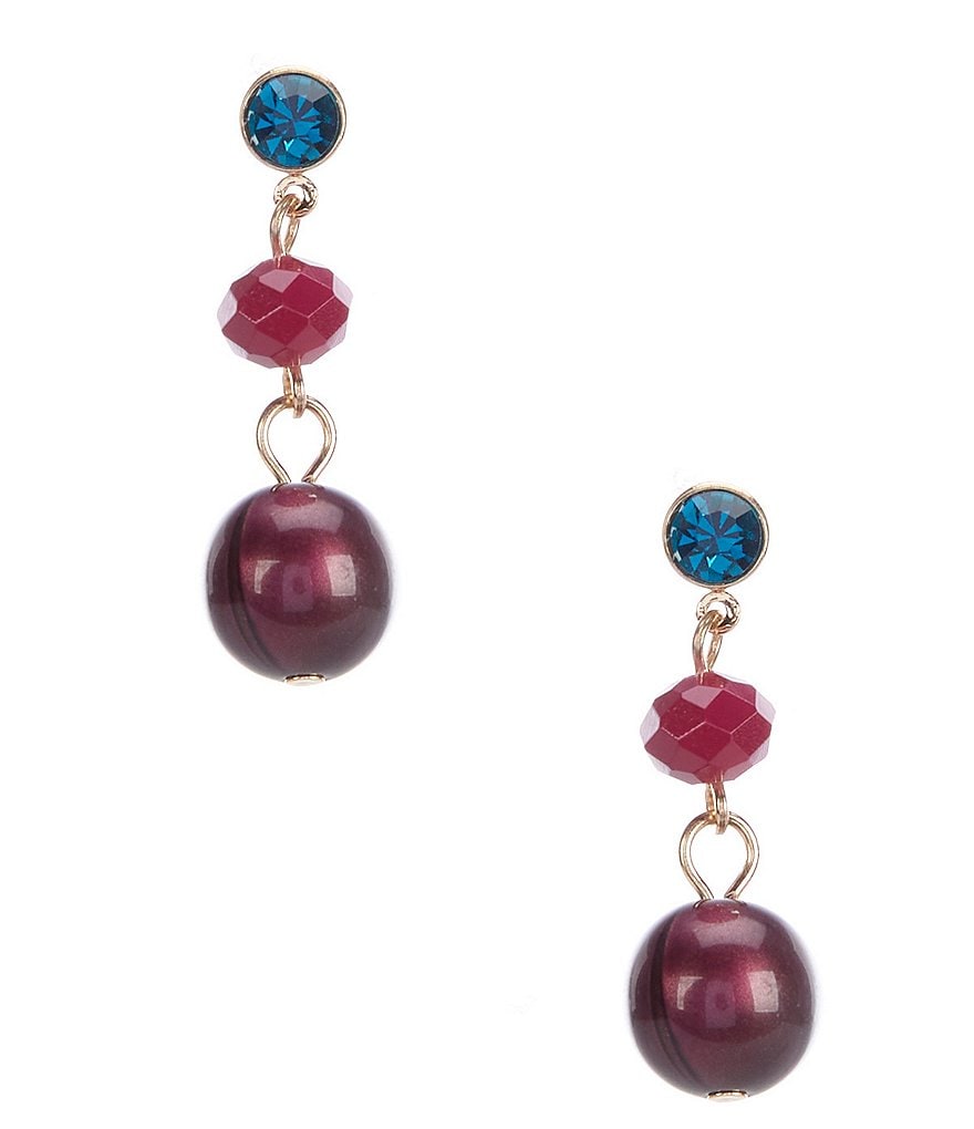 Tailored Marmi Tri-Drop Bead Earrings