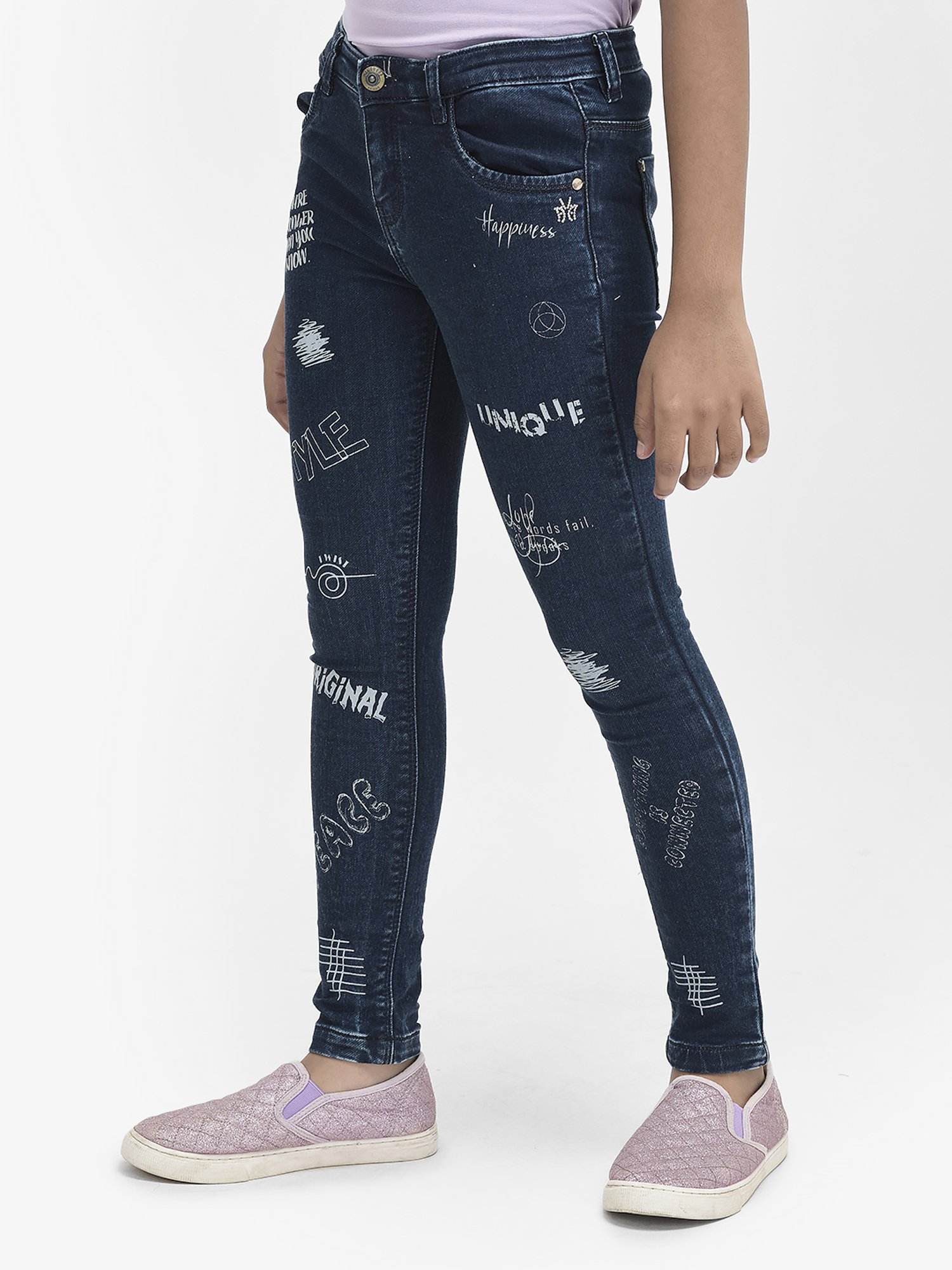 GJ baby Girls Blue Washed Jeans