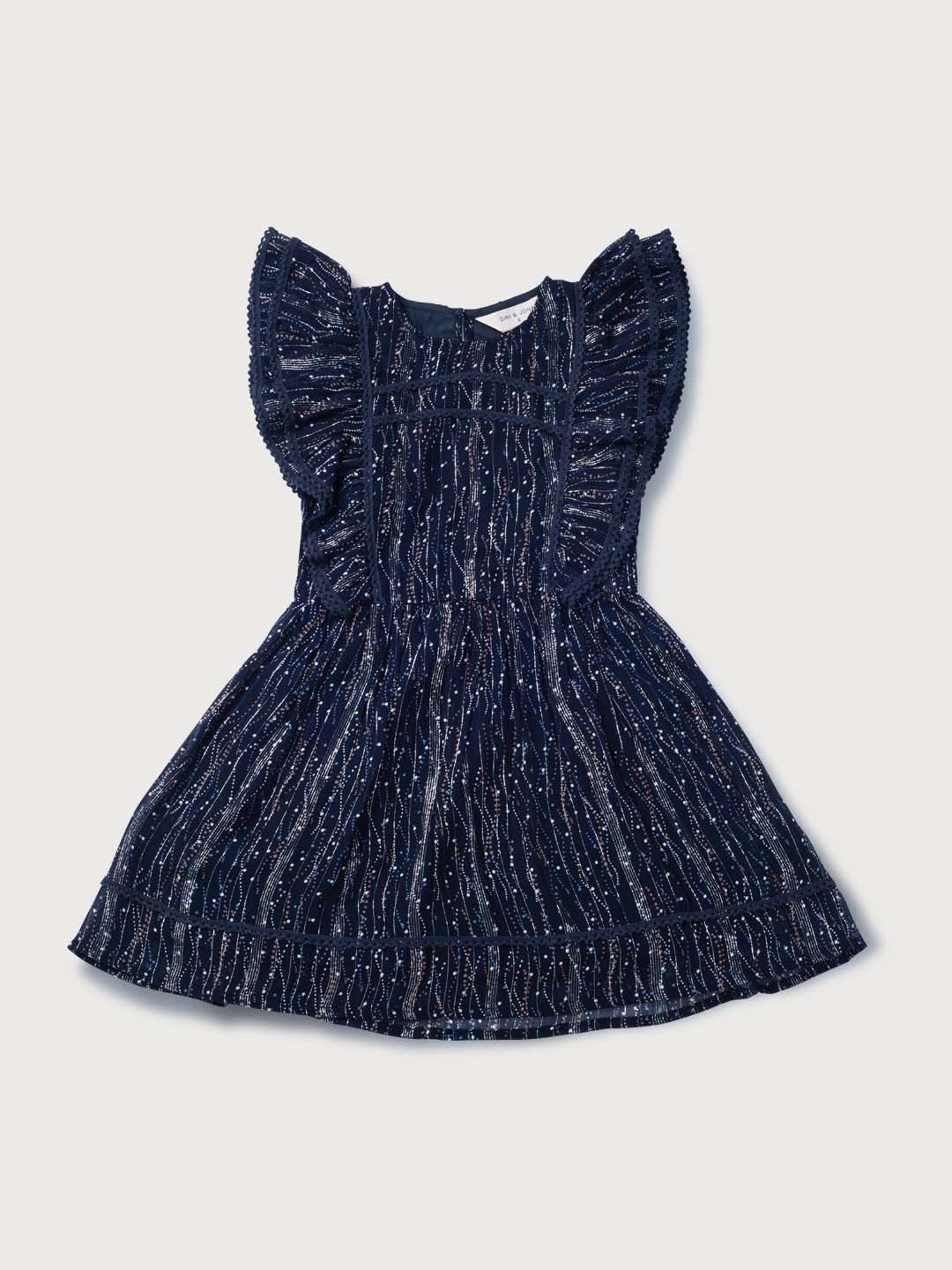 Gini & Jony Kids Navy Printed Dress