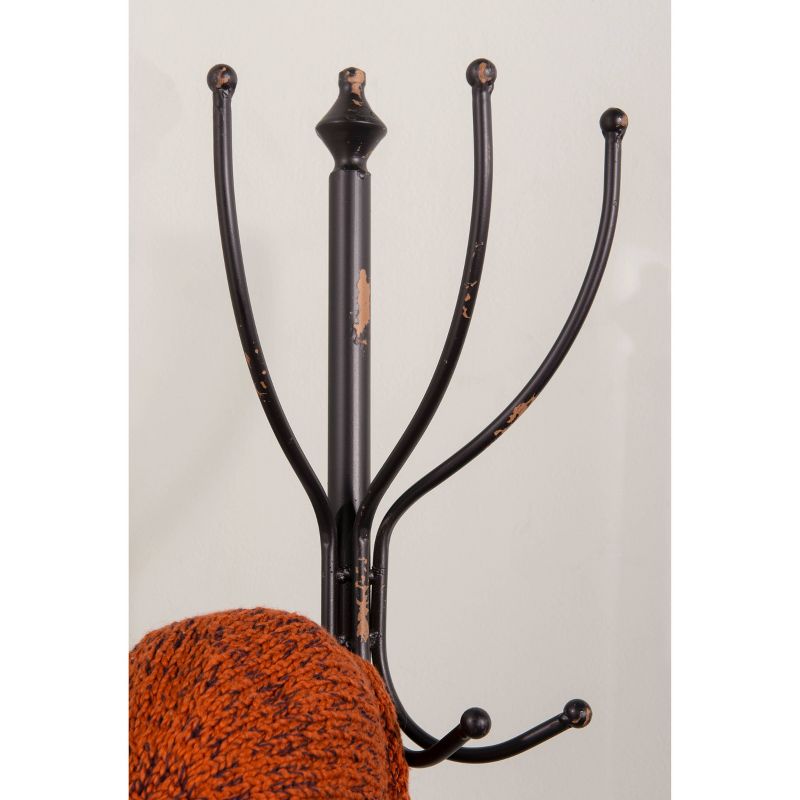 Corner Metal and Wood Coat Rack Brown - Linon