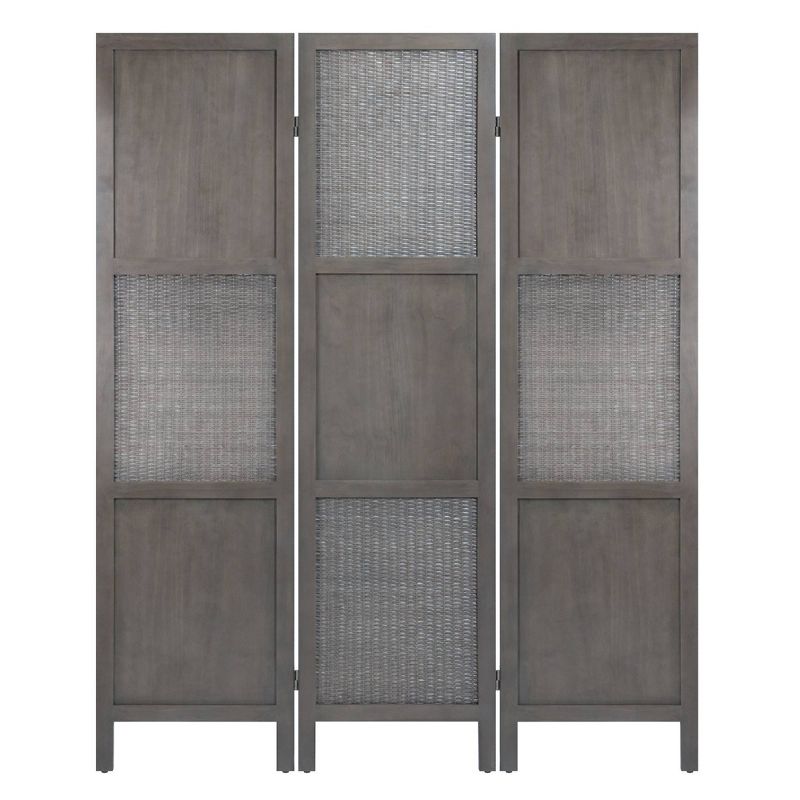 Ramie Folding Screen Gray - Winsome