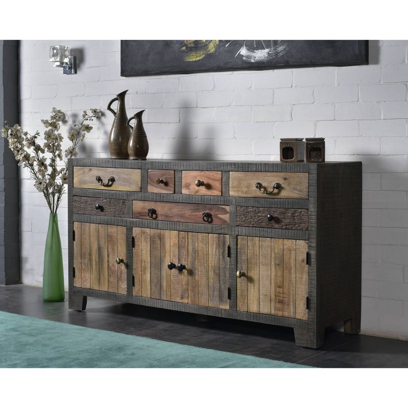 Woodland 7 Drawer and 4 Door Credenza Brown - Treasure Trove Accents