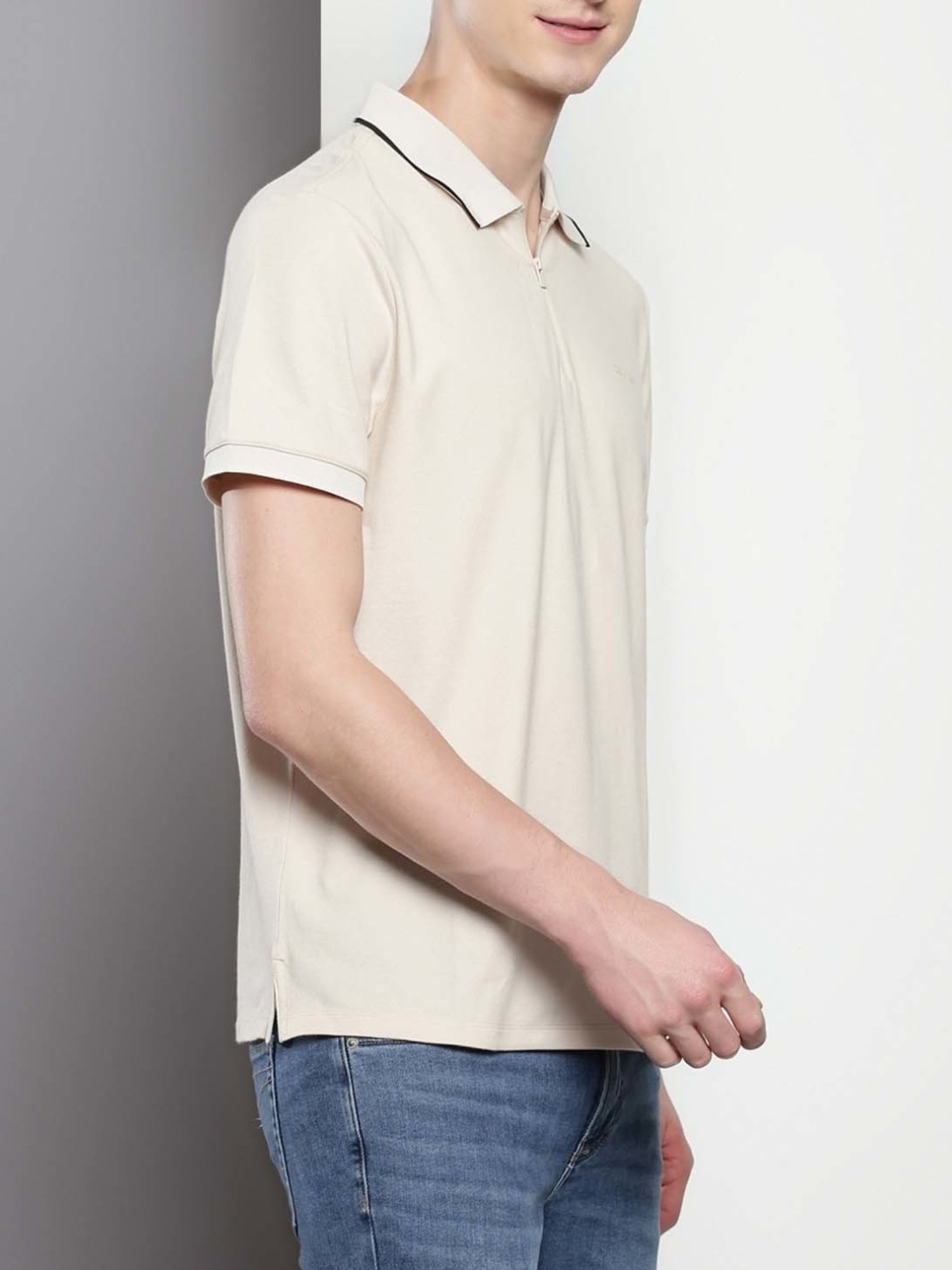 Calvin Klein Mudstone Regular Fit Polo T-Shirt