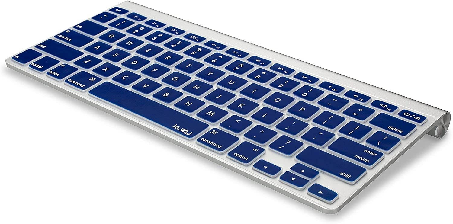 Kuzy - MacBook Keyboard Cover for Older Version MacBook Pro 13, 15, 17 inch and MacBook Air 13 inch, iMac Wireless Keyboard, Apple Computer Accessories Key Board Silicone Skin Protector - Navy Blue