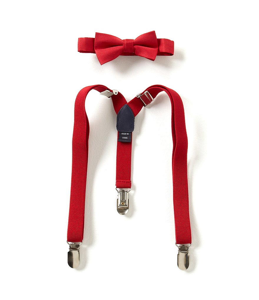 Starting Out Baby Boys Solid Bow Tie & Suspender Set