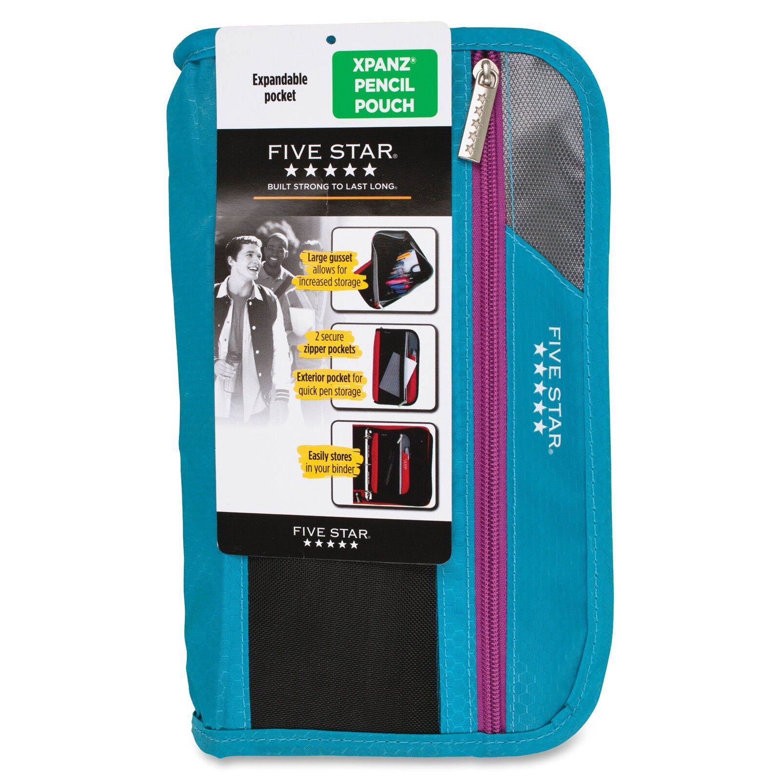 Five Star Xpanz Carrying Case [pouch] For Pencil, Pen, Supplies - Assorted -