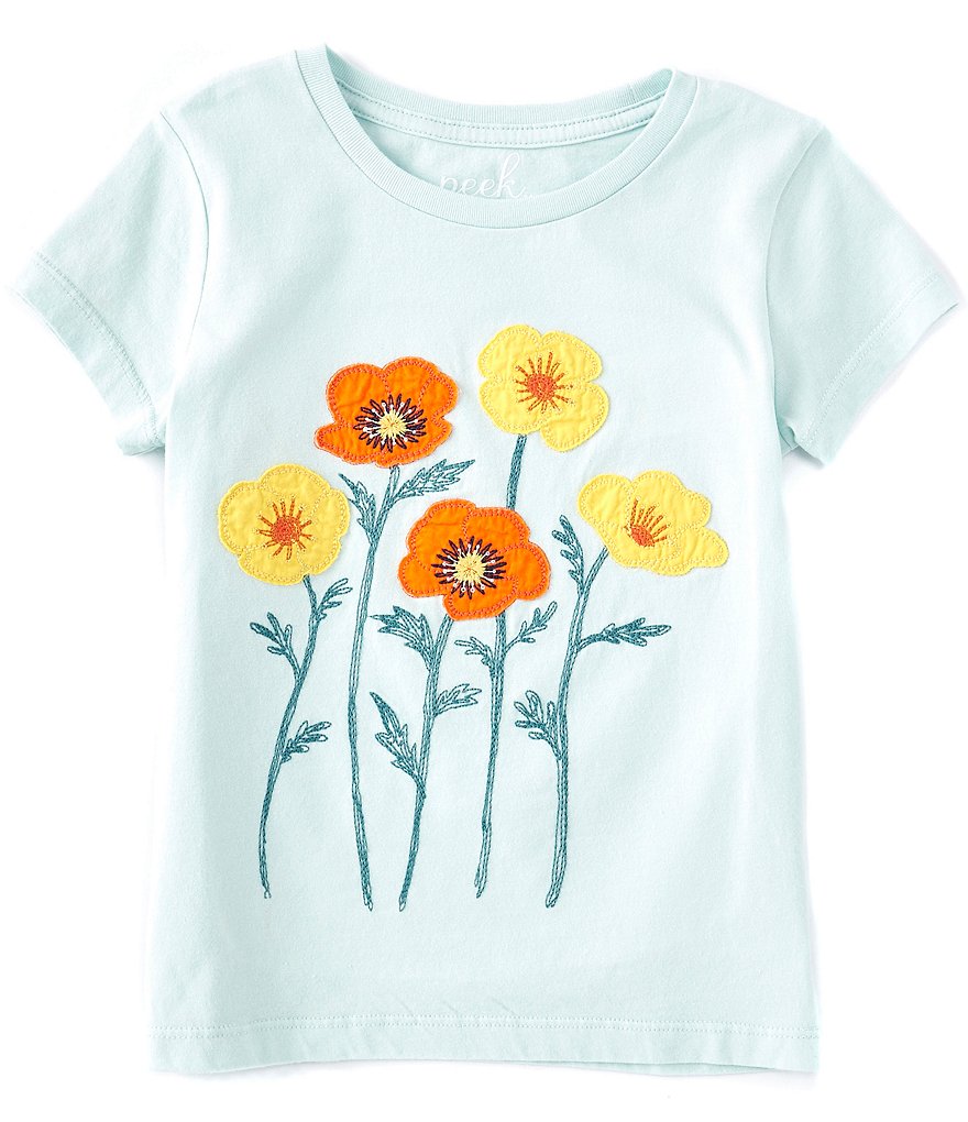 Peek Little/Big Girls 2T-12 Short-Sleeve Poppy Flower Tee