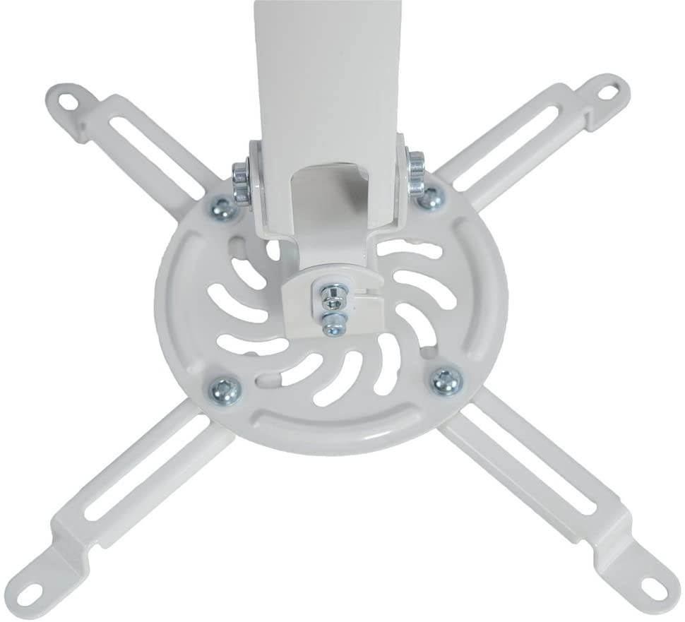VIVO Universal Extending White Ceiling Projector Mount | Height Adjustable Projection (MOUNT-VP02W)