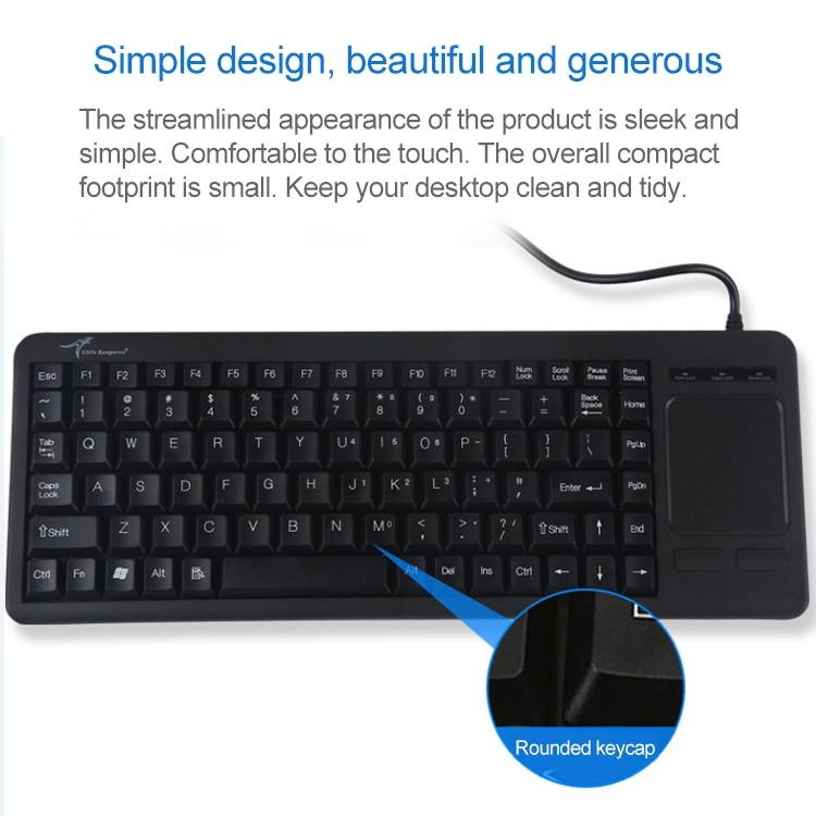 DS-8800 Touchpad Keyboard, USB Interface Prevent Water Splashing Laser Engraving Character One-piece Wired Keyboard, Length: 1.5m