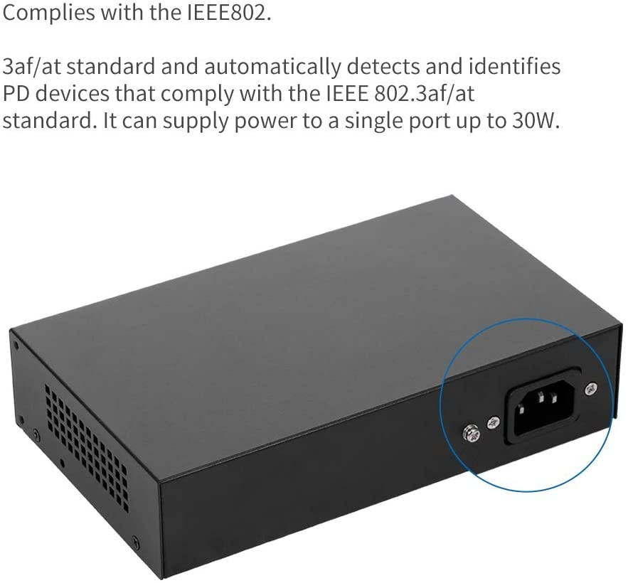 Docooler ZWD POE Ethernet Switch 8 Ethernet Port 2 Uplink Ethernet Port for IP Camera Wireless AP