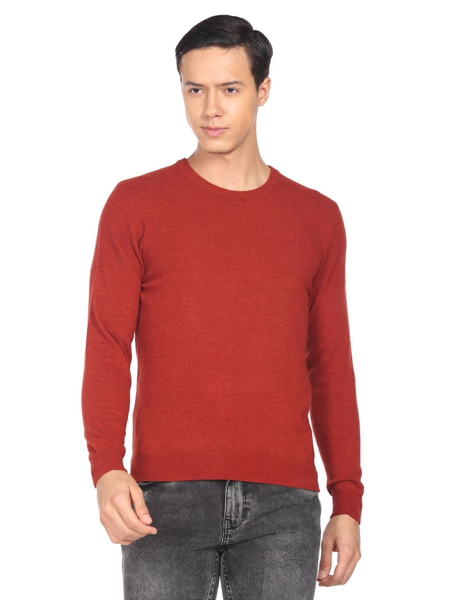 Arrow Sport Rust Regular Fit Sweater