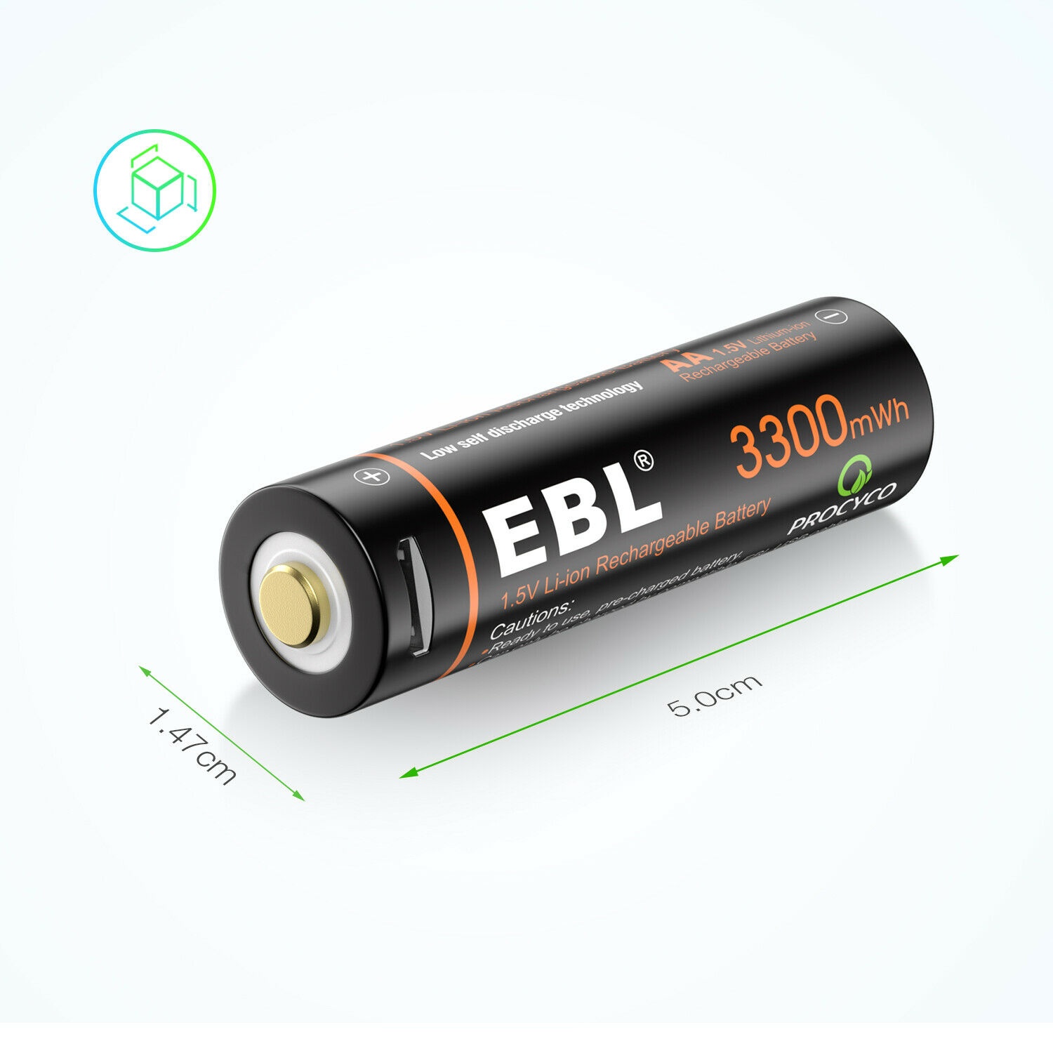 Lot Rechargeable 3300mWh AA Battery 1.5V Li-ion Lithium Batteries  USB Cable