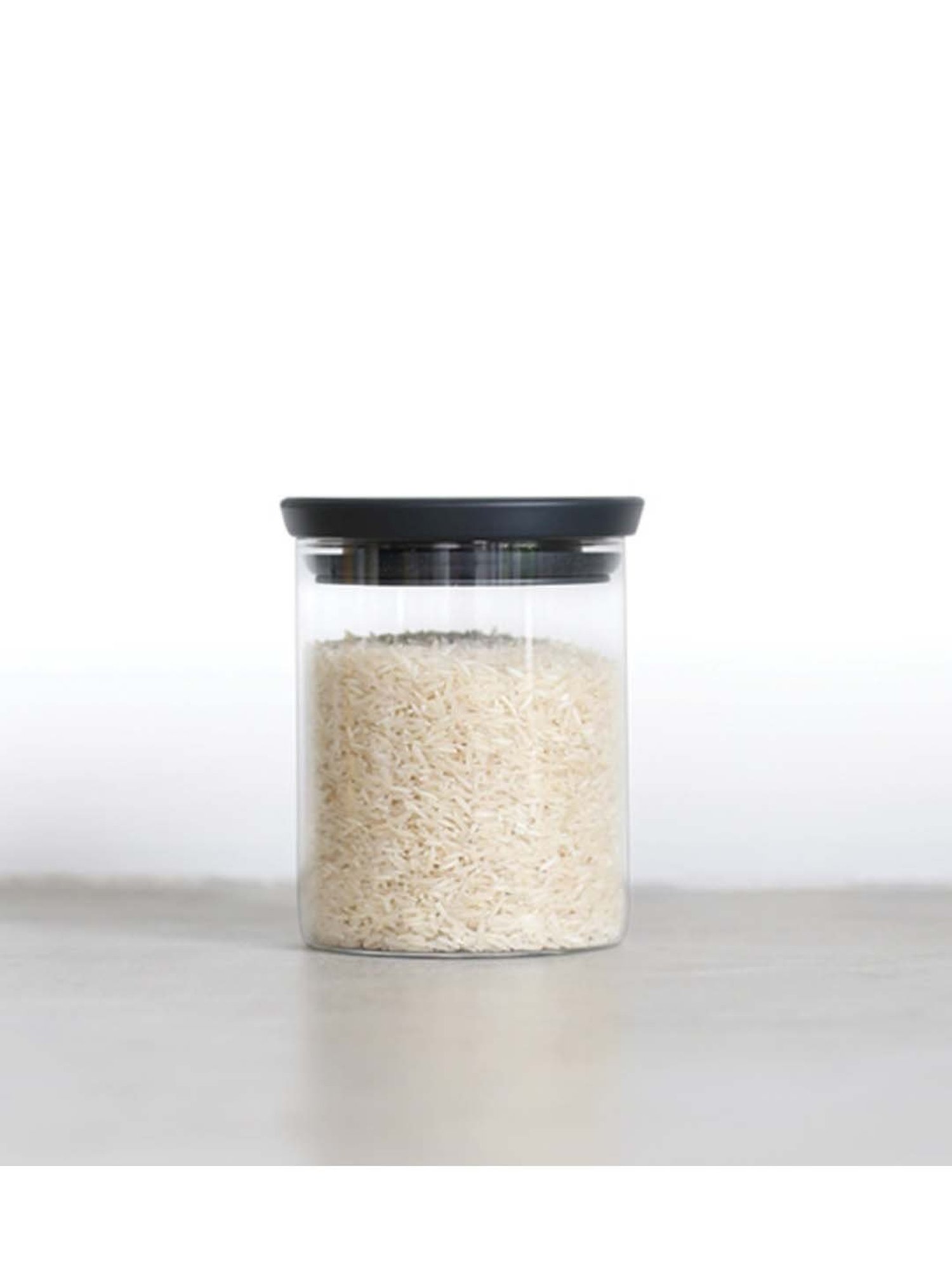 BRABANTIA Transparent Glass Stackable Storage Jar (600 ml) - Set of 1