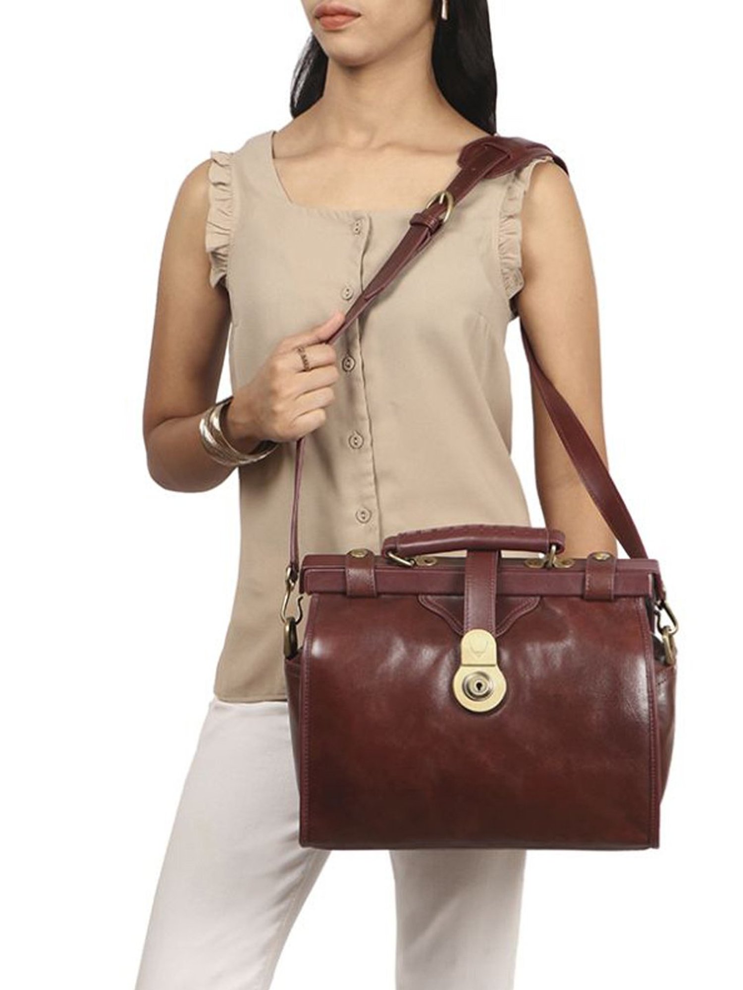 Hidesign Core Grazia Cherokie Mel Ranch Brown Solid Medium Doctor Handbag