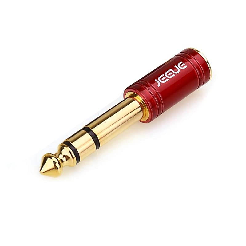 14quot to 35mm Headphones Adapter for Audio Connector Cables Upgrade 635mm14quot Male 35mm Female Socket Stereo Pure Copper Jack Adaptor Bring You Professional Sound RED1PCS