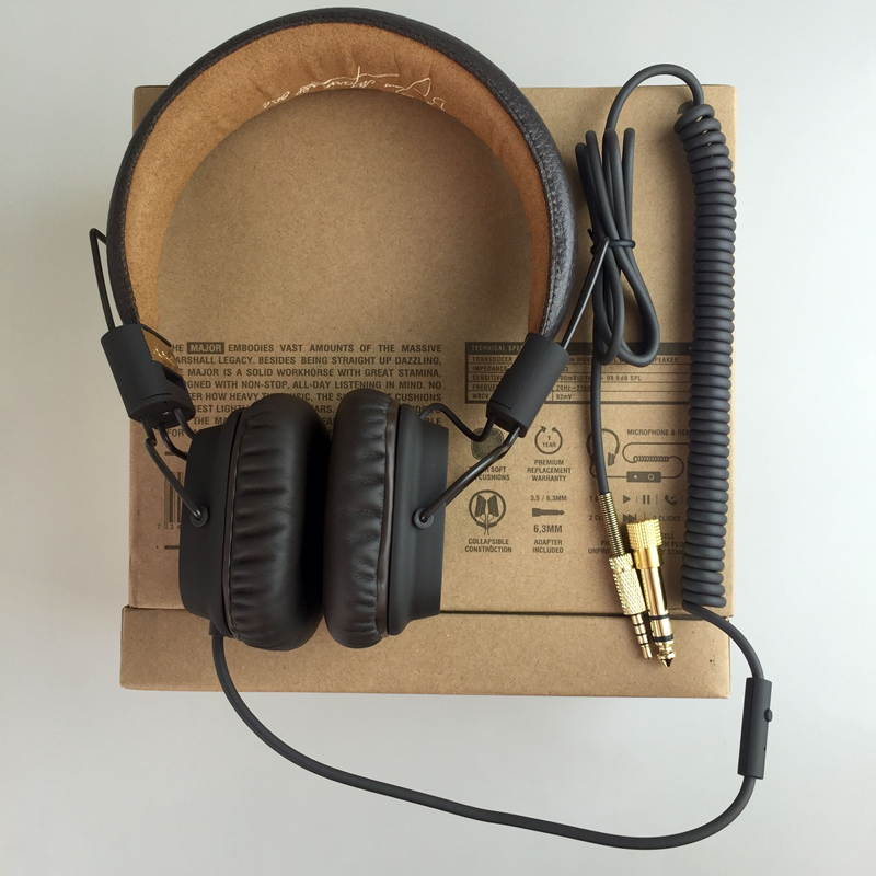 3.5mm Marshall Deep Bass Noise Isolating Headset MAJOR Headphone with Mic&Remote Stereo HiFi Monitor Headphone for Mobilephone