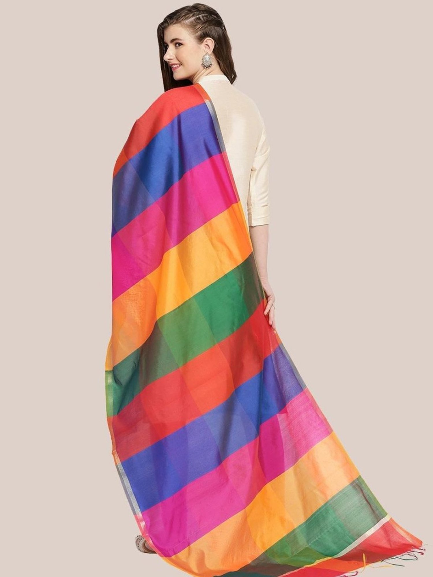 Dupatta Bazaar Multicolor Striped Dupatta