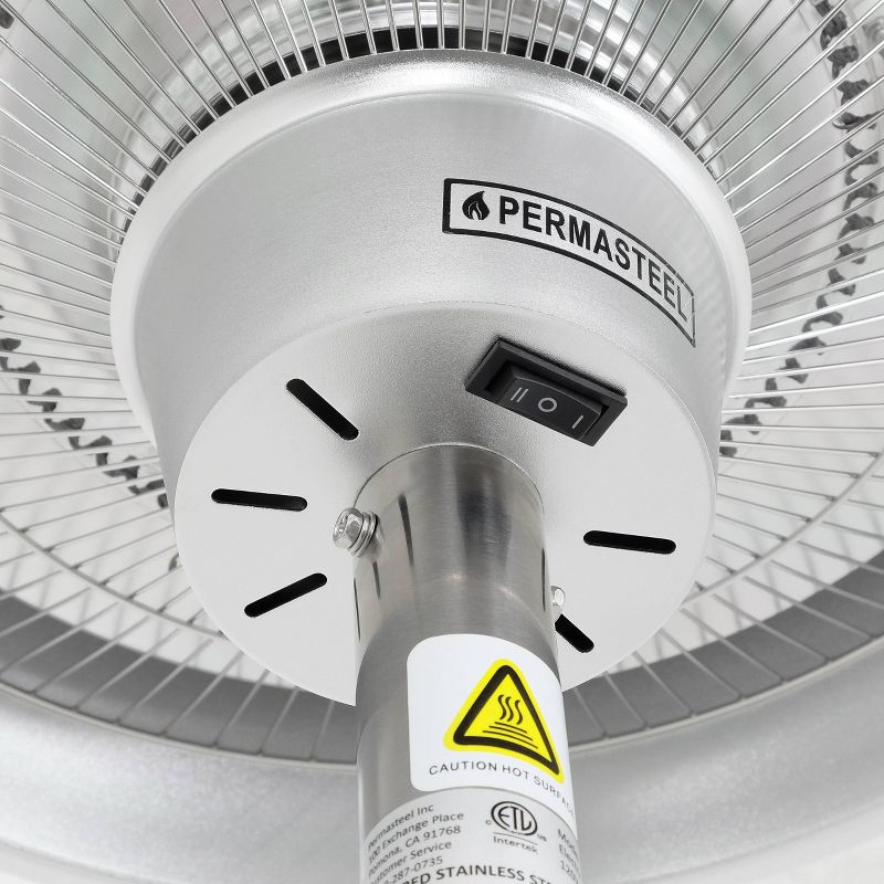 1500W Electric Infrared Stainless Steel Patio Heater with Table - Permasteel